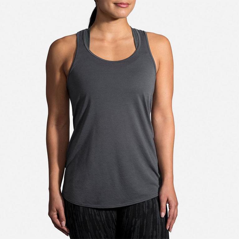 Brooks Distance Running Tank Top - Women's - Grey (36128-LJAY)